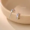 Yun Xiao Shu Brincos de Tarraxa em Prata Esterlina S925 com Diamantes Incrustados para Mulheres Simples Versátil Fresco Acessórios para Orelhas Fábrica Direta Ponto de Venda Atacado