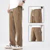 Pantalones Rectos Holgados Estilo Americano para Hombre Otoño 2024 Nuevos Pantalones Casuales de Moda para Hombre Pantalones de Felpa con Encaje de Marca de Moda