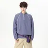 Sudadera de manga larga para hombre con diseño texturizado de media cremallera, nuevo modelo 2026 para primavera y otoño, top casual holgado para pareja