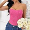 Moda Transfronteriza Sexy Estilo Europeo y Americano Top Tubo Corsé Hueso de Pescado Celebridad de Internet Club Nocturno Malla Diamantes Calientes Un Hombro Slim Chaleco Hot Girl