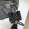 Bolsa Jeans Feminina Xadrez Cor Contrastante 2024 Outono Nova Chegada Bolsa Rhomboid Estilo Mori Borla Maomao Pequena Bolsa Quadrada