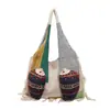 Bolsa de crochê divertida e colorida com tema de peixe inspirada na dopamina, nova bolsa de ombro estilo étnico de grande capacidade com trama vazada e tema de floresta