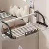 Colgador de Ropa de Cama para Dormitorio, Estante de Almacenamiento Extensible al Final de la Cama para Estudiantes Universitarios, Estante de Acero Inoxidable para Almacenamiento y Secado de Calcetines