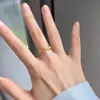Fita de Cetim Única Elegante Luxo Leve Diamante Espiga de Trigo Anel Simples Feminino Banhado a Ouro Versátil Novo Estilo Chinês
