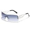 Gafas de sol sin montura nuevas 2026 para mujer, estilo Y2K Hot Girl, Gafas de sol de moda de alta gama para calle y playa