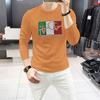 Top de Camiseta de Manga Larga para Hombre, Camiseta de Cuello Redondo para Hombre, Top de Primavera y Otoño, Camiseta Básica Estilo Sureño, Camiseta Moderna de Algodón Modal, Cómoda