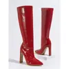 Colección Otoño 2026: Botas de Tacón Grueso hasta la Mitad de la Pantorrilla con Forro Interior Elástico, Diseño Irregular con Adornos de Diamantes, Moderno Patrón de Piedra y Punta Fina