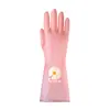 Luvas de Lavar Louça Estampadas em PVC Shuyi Impermeáveis Tarefas Domésticas Femininas Borracha Durável Roupas Limpeza de Cozinha Atacado