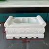 Mesa de chá pequena estilo Zen base de castiçal de pedra incensário frente de túmulo ao ar livre para queimar incenso Mármore Branco Pedra Verde Ornamento Retangular