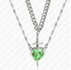 Nuevo Colgante de Daga de Amor de Cristal Rojo Caliente Europeo y Americano Diseño de Collar en Capas Cadena para Clavícula Femenina