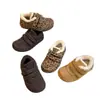 Sapatos Infantis de Velcro Estilo Britânico Quentes para Outono/Inverno 2026 Novos Sapatos Peludos de Bico Quadrado Infantil Botas de Princesa com Pelúcia