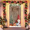 2026 Nova Cortina de Porta Banner de Natal Decoração de Fundo para Fotos ao Ar Livre com Papai Noel e Filhote