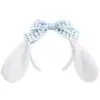 Accesorios para el Cabello de Perro de Peluche con Orejas Grandes, Linda Diadema de Encaje Rosa Dulce de Perro de Canela de Dibujos Animados, Diadema para Lavarse la Cara para Mujeres