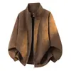 Chaqueta de cuero de terciopelo estilo retro americano para otoño con cuello alto, estilo "old money" para hombre, lujo ligero, versátil, chaqueta de motociclista para el día a día, moderna