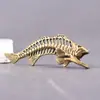 Pingente Criativo Personalizado Espesso de Latão Puro Espinha de Peixe para Homens e Mulheres, Ornamento de Chaveiro de Carro Vintage, Decoração de Artesanato