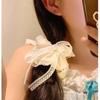 Anillo para el cabello con lazo suave estilo coreano para mujer, cinta rosa de alta gama con encaje, cuerda para el cabello, tocado para el cabello