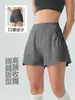 Pantalones cortos deportivos de yoga de verano para mujer, finos, anti-exposición, con bolsillos, secado rápido, transpirables, casuales para correr y fitness, de tres cuartos