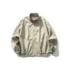 Chaqueta de trabajo Rumeng estilo retro americano con cuello alto y bordado pequeño para hombre, abrigo casual suelto a prueba de viento para exteriores de otoño para parejas