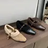 Zapatos Planos de Estilo Chanel para Mujer, con Puntera Cuadrada, Adorno de Flor Metálica, Forro de Borrego, Calzado Bajo, Zapatos Mary Jane de Correa Única, Mocasines Cálidos