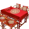 Decoração de Mesa de Centro para Sala de Estar de Casamento Toalha de Mesa Caminho de Mesa Cobertura de Mesa para Casamento e Noivado Suprimentos Festivos Vermelhos