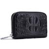 [Personalizado] Porta-Cartões Masculino com Zíper em Couro Genuíno Padrão Crocodilo com Vários Compartimentos para Cartões Porta-Moedas Sanfona Feminino Porta-Cartões