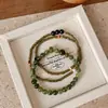 Pulseira Minimalista Pedra Natural Vintage Versátil Duplo Círculo Personalidade Estilo Floresta Duplo Círculo Minimalista Nicho Pulseira