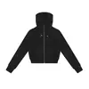 Sudadera con Capucha Ajustada Cuello Alto Diablillo Estilo Pareja Cardigan Americano Top Marca de Moda Chaqueta Holgada Fabricante Personalizado