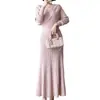 Elegante y estiloso vestido de punto para mujer, nuevo estilo de otoño, vestido sexy ajustado con vestido interior
