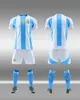 Camiseta de Fútbol Selección Argentina Camiseta Mundial Camiseta de Fútbol para Aficionados Local Personalizable en Blanco Sublimación