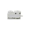 Caixa de trilho quadrado de segunda linha comercial ABS retardante de chamas cabeça de guia de trilho de PC acessórios de luminária de trilho preto e branco cabeça de guia de trilho de 2 fios