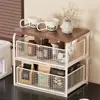 Prateleira de Armazenamento para Mesa de Escritório Suporte para Copo de Água de Cafeteira Armário de Mesa de Jantar Lanches Gaveta tipo Prateleira de Armazenamento para Escritório