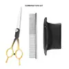 Set de tijeras profesionales para el aseo de mascotas, suministros de limpieza, herramientas de corte de pelo específicas para mascotas para gatos y perros, degradado negro y dorado