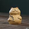 Mascota de Té de Arcilla Púrpura Yixing Gato de la Suerte Adorno Gato Pequeño Creativo Decoración de Té para el Hogar Portainciensos Set de Té Kung Fu Accesorios