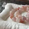 Pulseira de Seda Dourada Natural com Jade e Flor de Pessegueiro, Popular em Transmissões ao Vivo, Moda de Luxo de Nicho, Pulseira Estilo Chinês Atacado