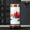 Juego de Tres Adornos Cerámicos de Jingdezhen para Entrada de Sala, Florero, Plato de Exhibición para Oficina, Fabricante Estilo Chino