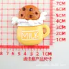 Accesorios de Dibujos Animados Pegatinas para Taza de Agua, Oso Fresa DIY Caja de Almacenamiento Brillante, Caja Grande de Resina, Materiales para Hebillas de Zapatos