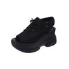 Sandalias de cuña con punta de pez transfronterizas para mujer, sandalias deportivas de plataforma, transpirables de malla de tacón alto, que aumentan la altura, casuales, talla grande