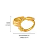 Anillo Geométrico de Línea de Acero Inoxidable Nuevo de Venta Caliente Transfronterizo Europeo y Americano para Mujer Abierto Nicho Elegante Simple Moda