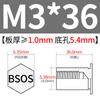 Columna de tuerca remachadora de perno prisionero de agujero ciego de acero inoxidable BSOS-3.5M3 * 3 ~ M3 * 25 agujero inferior 5.4