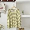 Camiseta Infantil 2026 Verano Estilo Coreano Básica Rayada Manga Larga para Niños y Niñas, Ropa Casual de Alta Elasticidad con Protección Solar para Niños