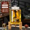 Garrafa de vidro para infusão recipiente doméstico selado pote para vinho medicinal de ginseng tonel de vinho pote para vinho branco com torneira garrafa de vinho especial