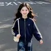 Conjunto de Sudadera para Niña Atuendo de Otoño 2026 Nuevos Pantalones de Pierna Ancha de Mezclilla para Niños Cárdigan para Niños Medianos y Grandes Chaqueta Casual para Niñas