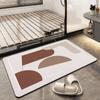 Tapete de Chão Geométrico para Banheiro Estilo Simples, Absorvente de Água, Resistente a Manchas, Secagem Rápida, Tapete para Pés, Tapete para Porta de Banheiro com Forte Absorção de Água