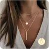 Collar de Moda Transfronterizo Europeo y Americano con Letras de 26 Letras en Capas Sencillo para Mujer, Accesorios de Apilamiento Multicapa de Nicho, Collar Versátil