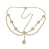 Accesorios para el cabello de novia Cadena para la cabeza de cristal Moda Gota de agua Flor Diadema Diamante incrustado Diamante completo Colgante para cejas Tocado de novia
