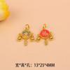 Sonajero de Oro Antiguo 18K Conservador de Color Dios de la Riqueza de Cinco Vías Mantra de Seis Sílabas Brazalete Rueda de Oro Giratoria Accesorios DIY Accesorios de Cuentas