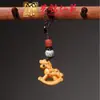Accesorios de Madera Maciza Tallada de Caballo del Zodiaco Volador Cadena para Teléfono Móvil Colgante Yiming Xianyuan Llavero Creativo de Caballo de Sándalo