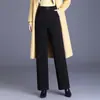 Calça de Terno Elegante com Caimento Slim Fit para o Dia a Dia, Calças Longas Estreitas de Perna Larga, Calças Retas de Cintura Alta Outono/Inverno 2026