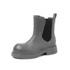 Botines Chelsea de moda estilo británico de 4 cm, nuevo modelo otoño e invierno 2026, punta redonda, tacón grueso, botines tipo chimenea sin cordones, botines cortos