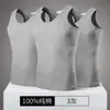 Paquete de 3 Camisetas sin Mangas 100% Algodón para Hombre, 1:1 Camiseta Interior Blanca Elástica de Canalé Fino, 40 Camisetas sin Mangas de Canalé para Hombre, Envío Rápido